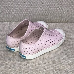 Native toddler size 12 Kids Pink and White rubber Sneakers